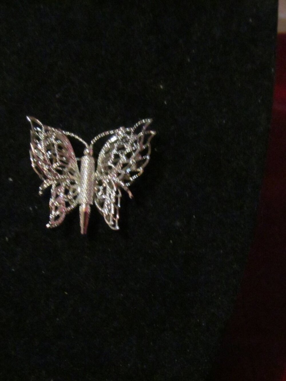 Monet silver tone butterfly pin brooch signed